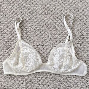 Vintage Intimately by Free People (off white/cream) mesh and lace bra. 32C